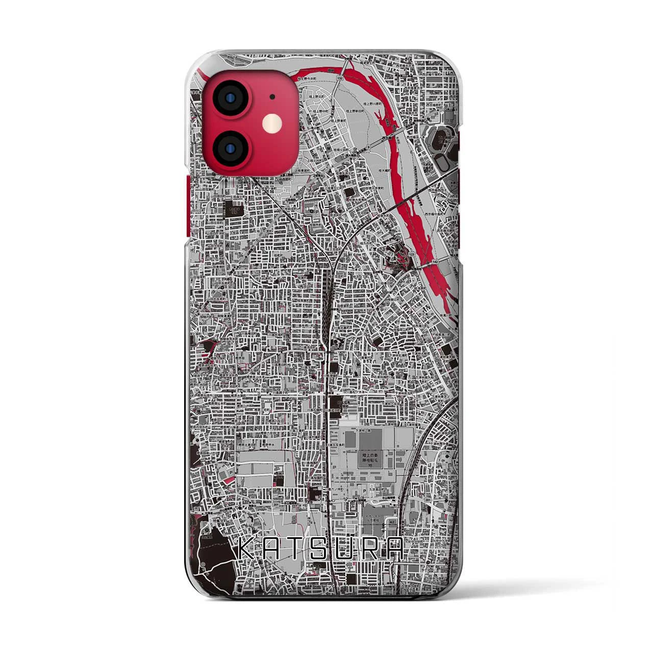 【桂(京都府)】地図柄iPhoneケース(クリアタイプ)