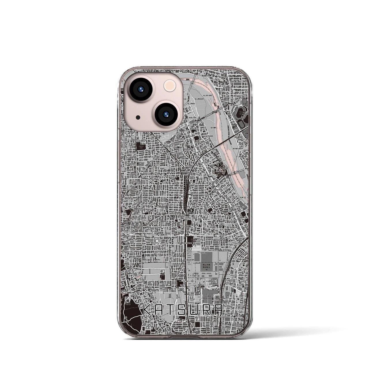 【桂(京都府)】地図柄iPhoneケース(クリアタイプ)