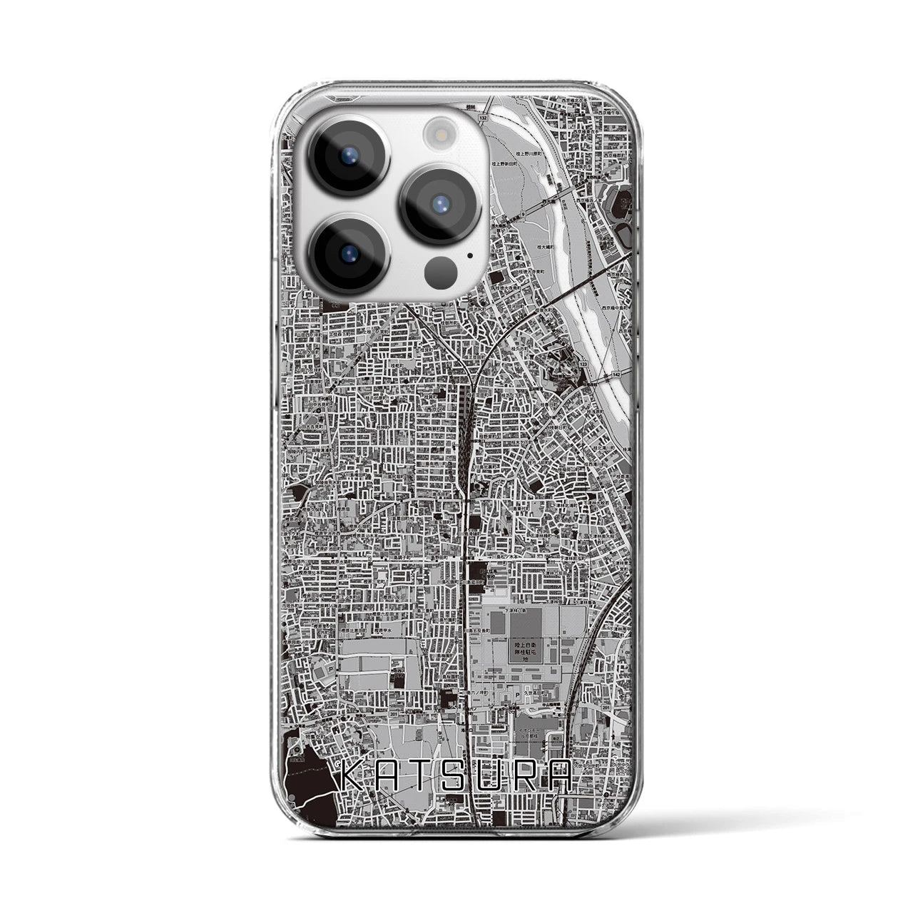 【桂(京都府)】地図柄iPhoneケース(クリアタイプ)