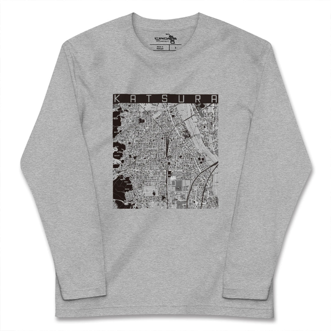 【桂(京都府)】地図柄ロングスリーブTシャツ