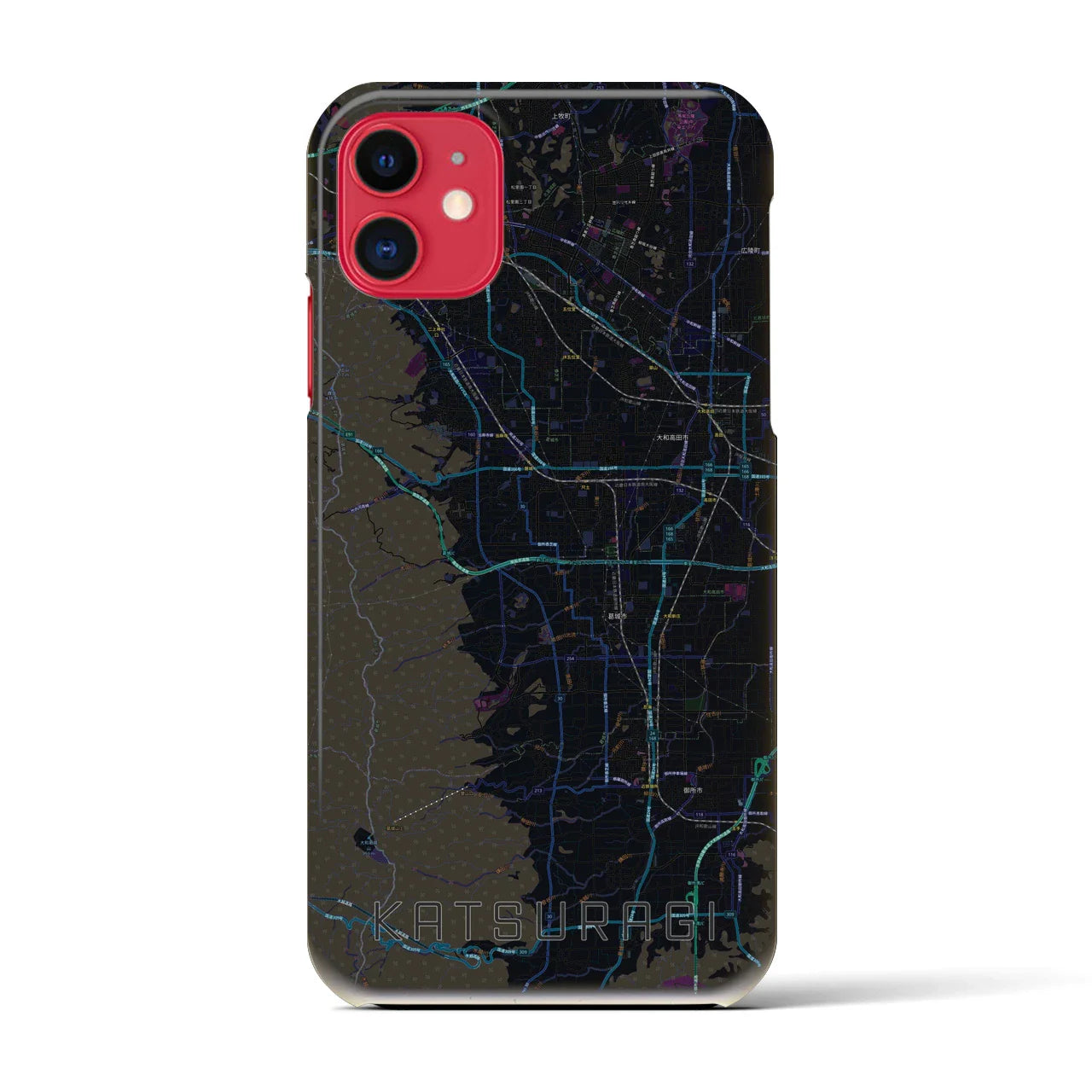 【葛城(奈良県)】地図柄iPhoneケース(バックカバータイプ)
