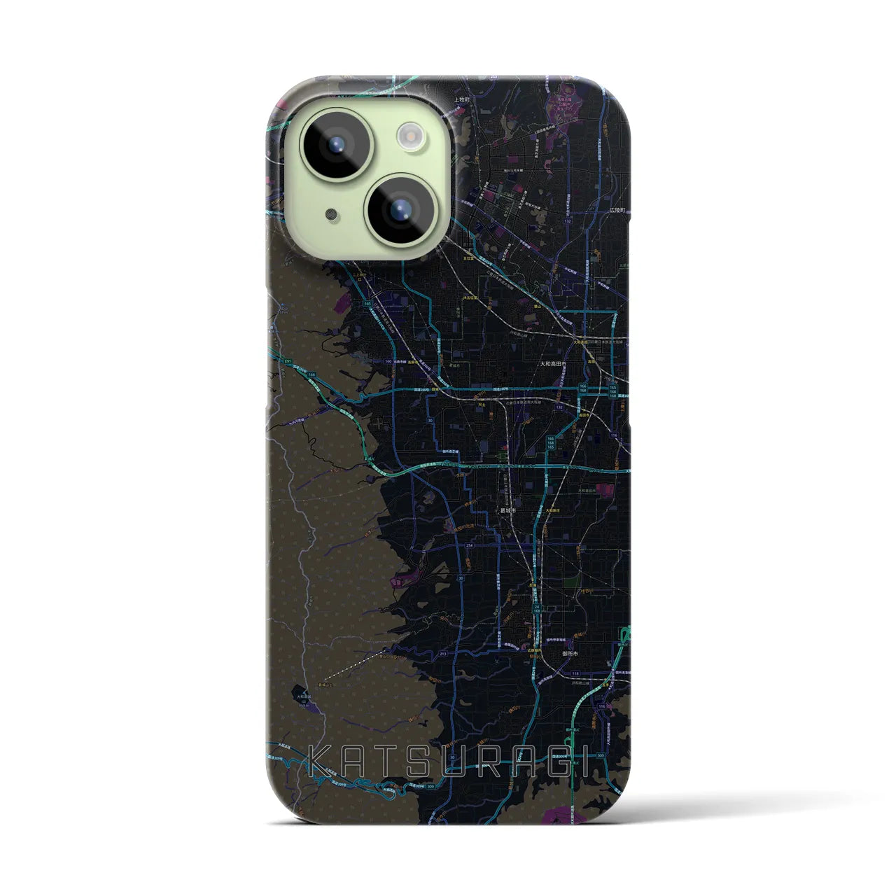 【葛城(奈良県)】地図柄iPhoneケース(バックカバータイプ)