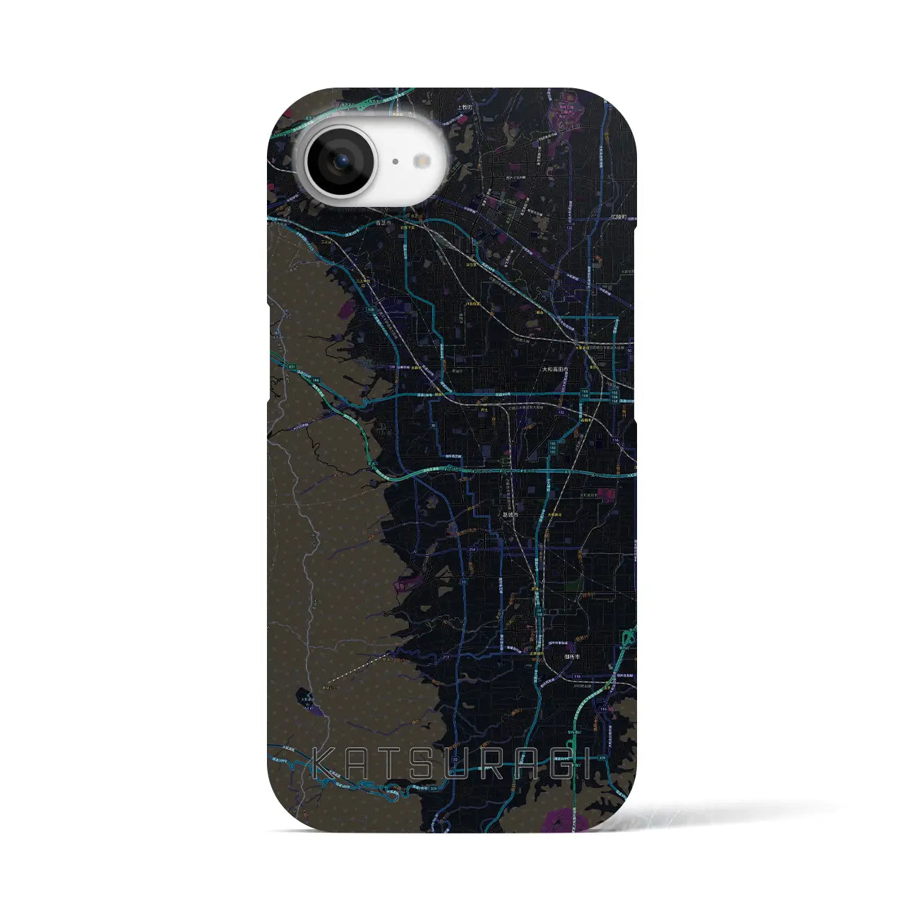 【葛城(奈良県)】地図柄iPhoneケース(バックカバータイプ)