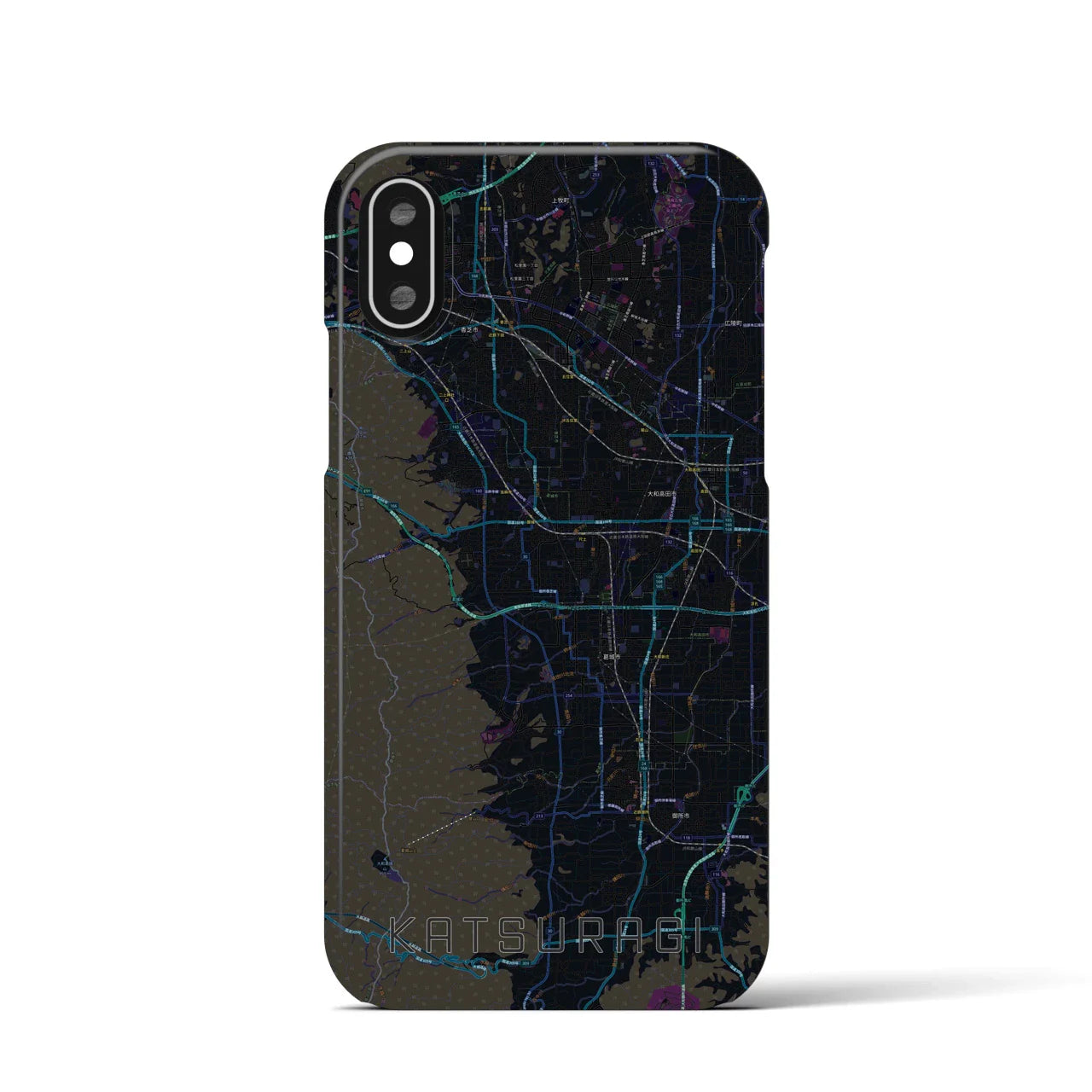 【葛城(奈良県)】地図柄iPhoneケース(バックカバータイプ)