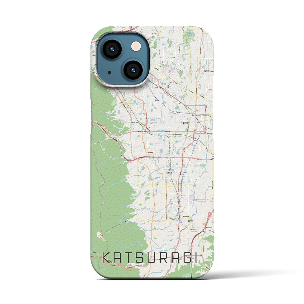 【葛城(奈良県)】地図柄iPhoneケース(バックカバータイプ)