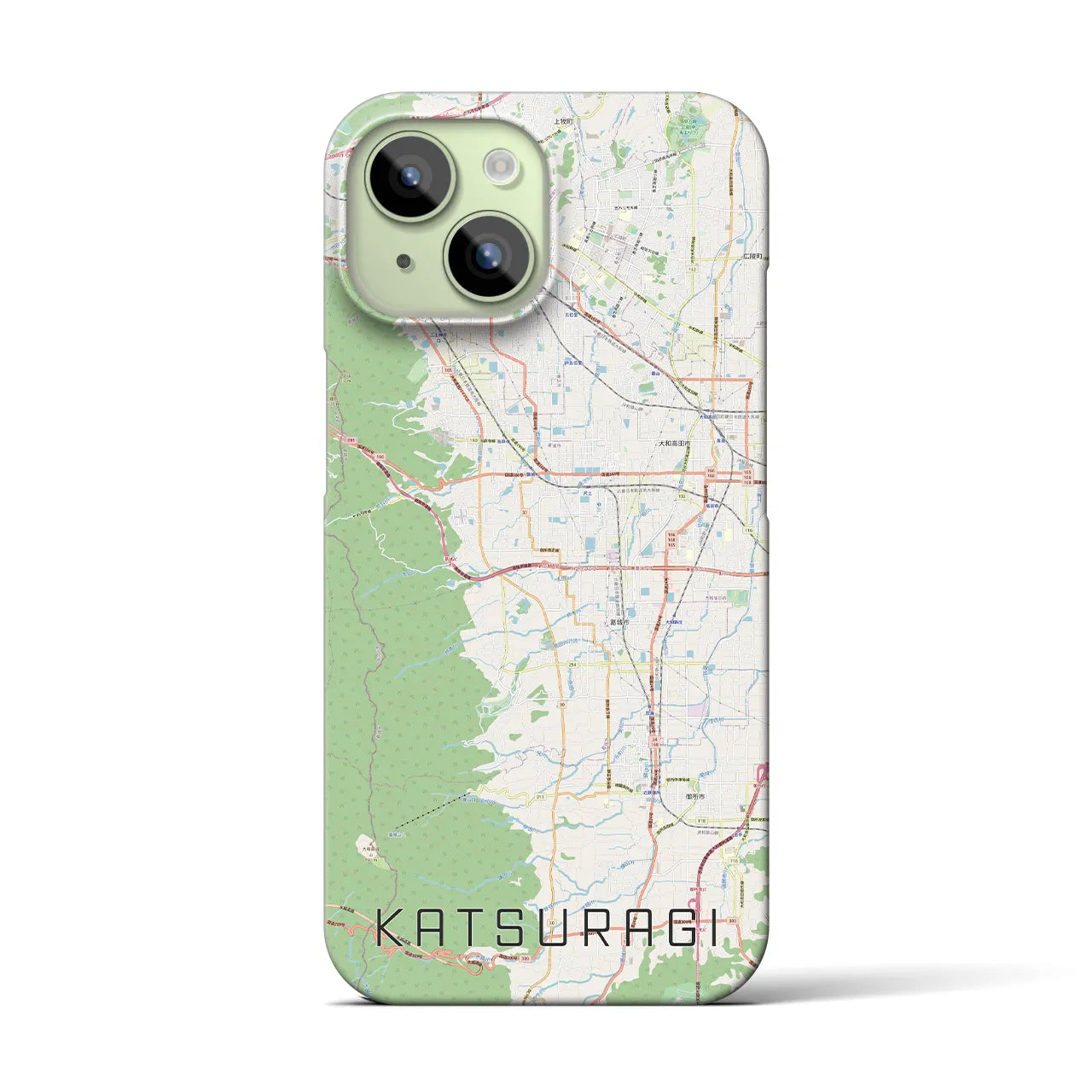【葛城(奈良県)】地図柄iPhoneケース(バックカバータイプ)