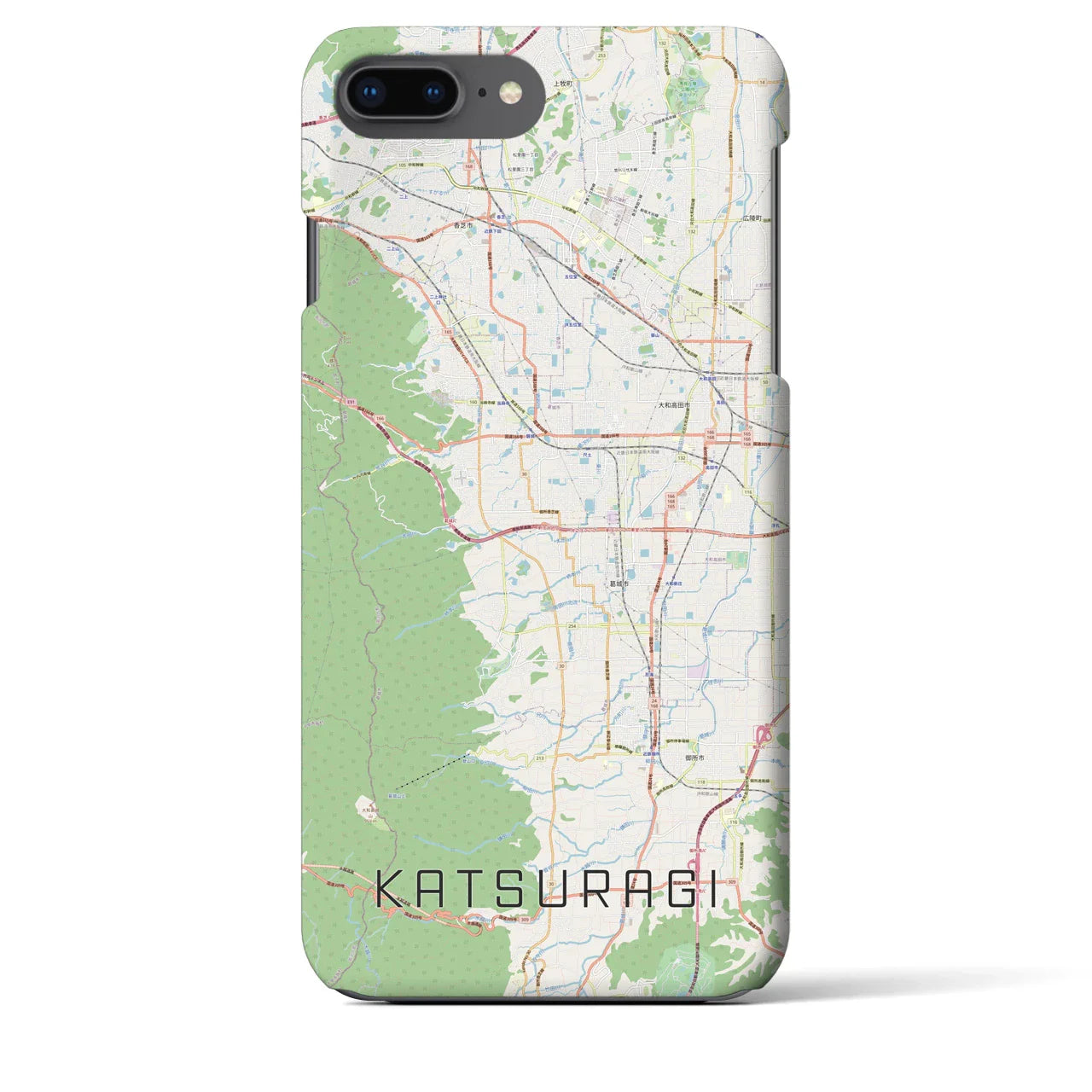 【葛城(奈良県)】地図柄iPhoneケース(バックカバータイプ)
