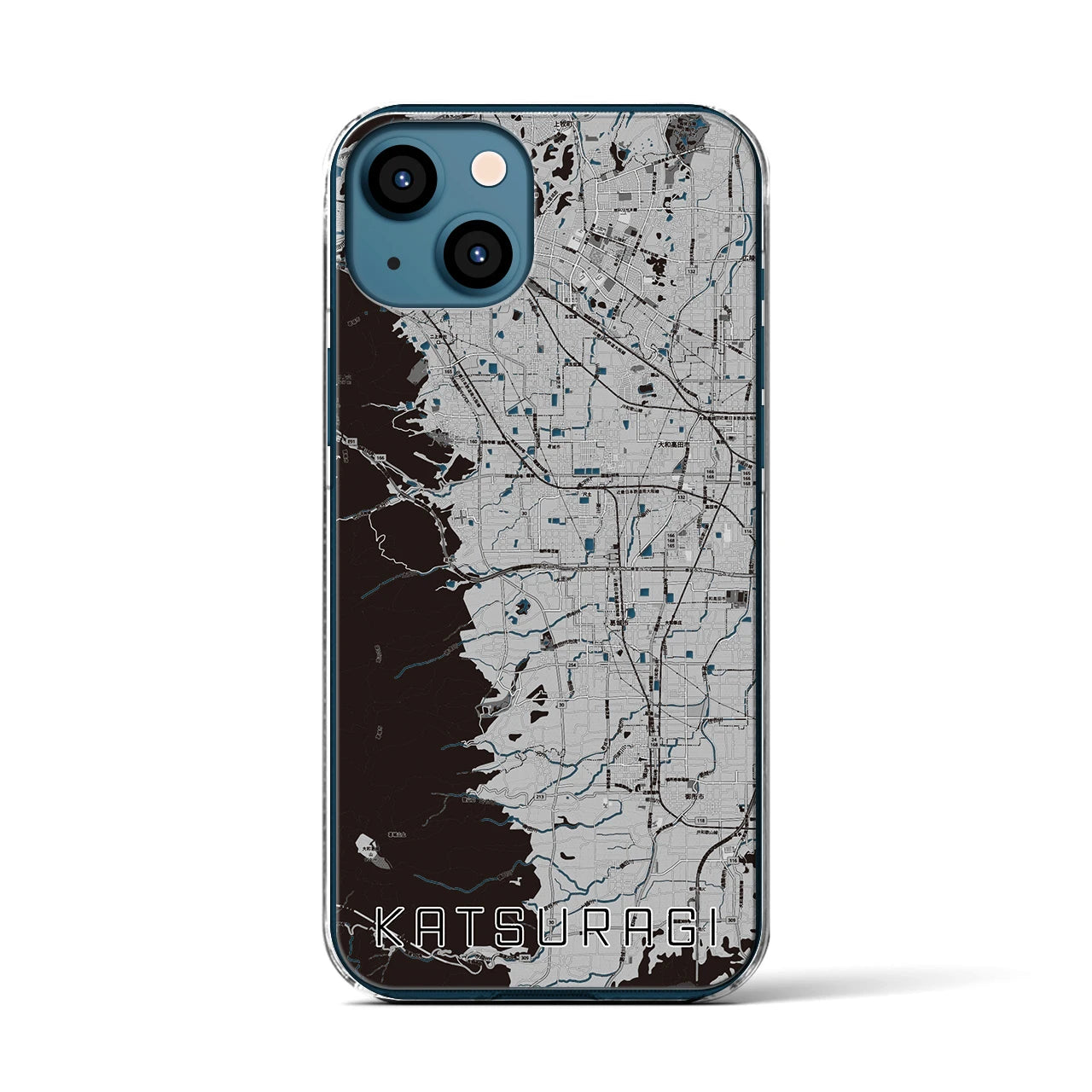 【葛城(奈良県)】地図柄iPhoneケース(クリアタイプ)