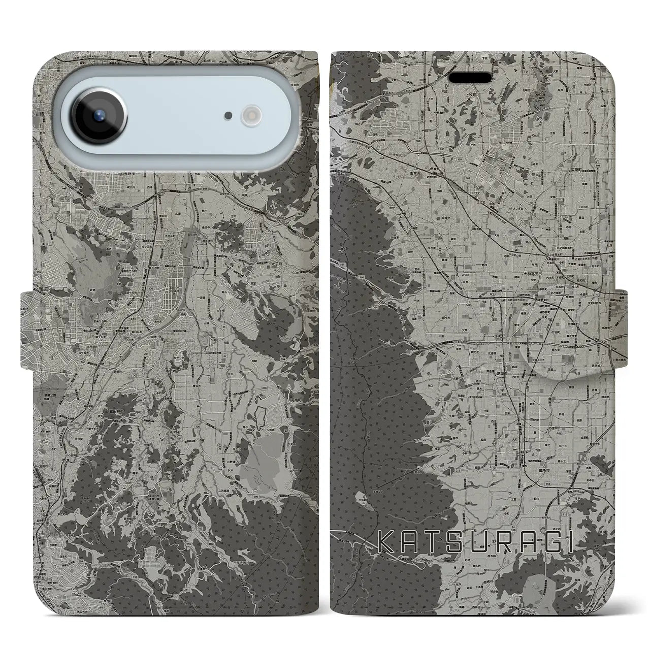 【葛城(奈良県)】地図柄iPhoneケース(手帳タイプ)