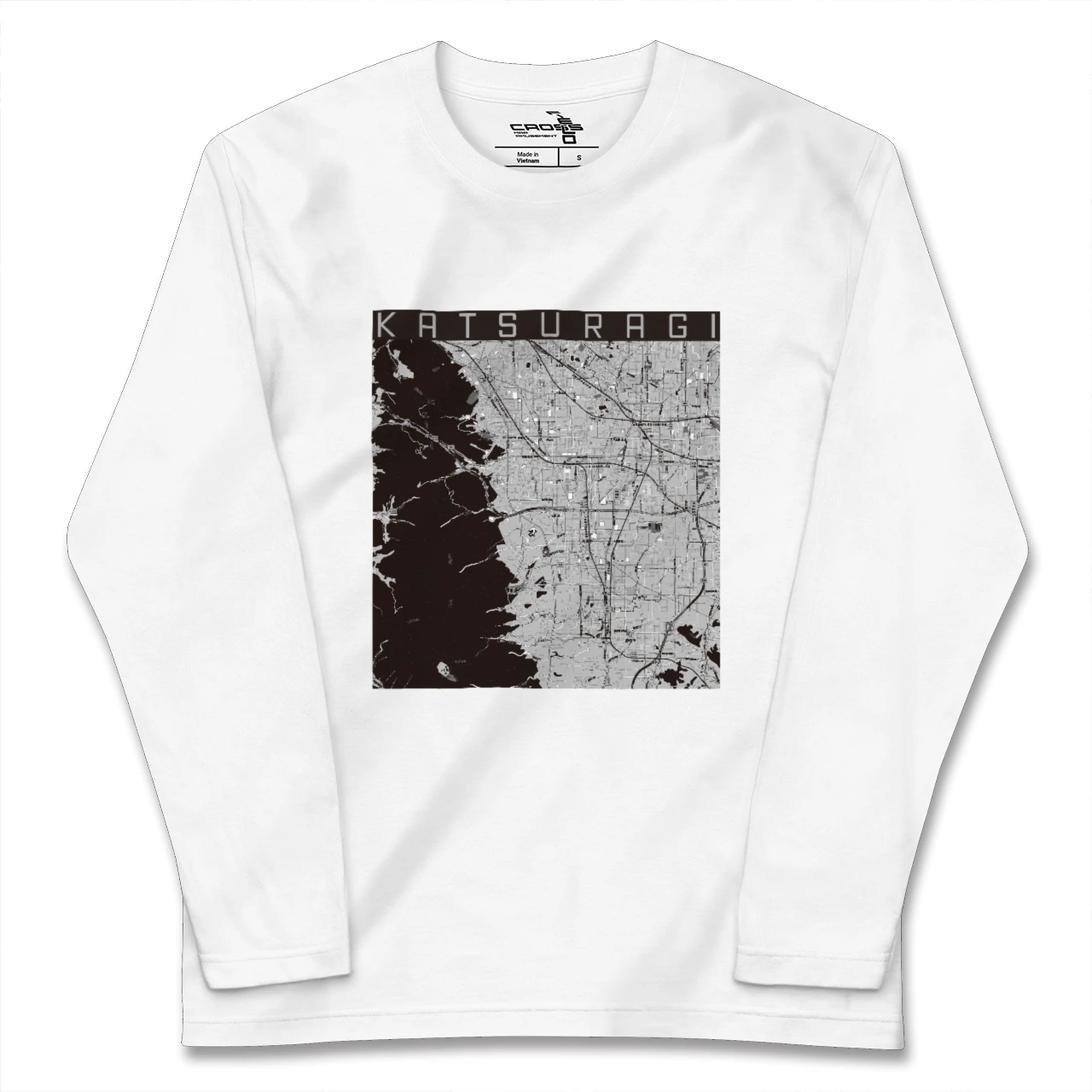 【葛城(奈良県)】地図柄ロングスリーブTシャツ