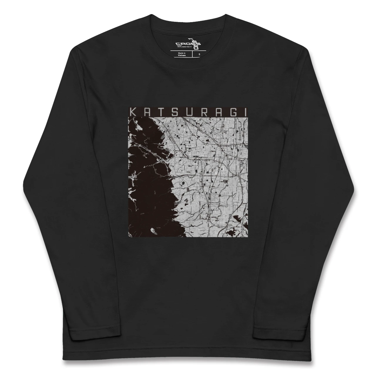 【葛城(奈良県)】地図柄ロングスリーブTシャツ