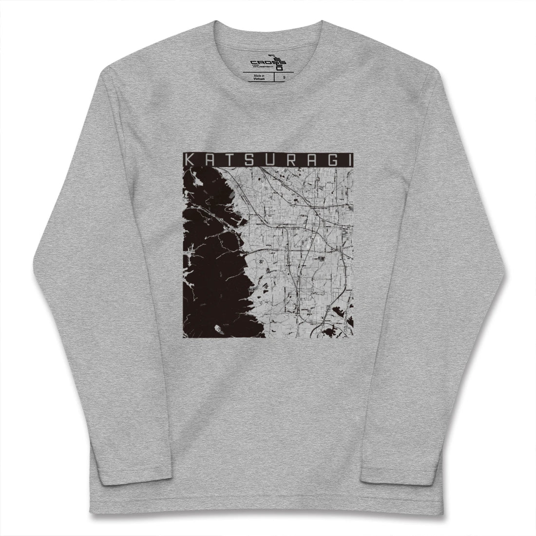 【葛城(奈良県)】地図柄ロングスリーブTシャツ