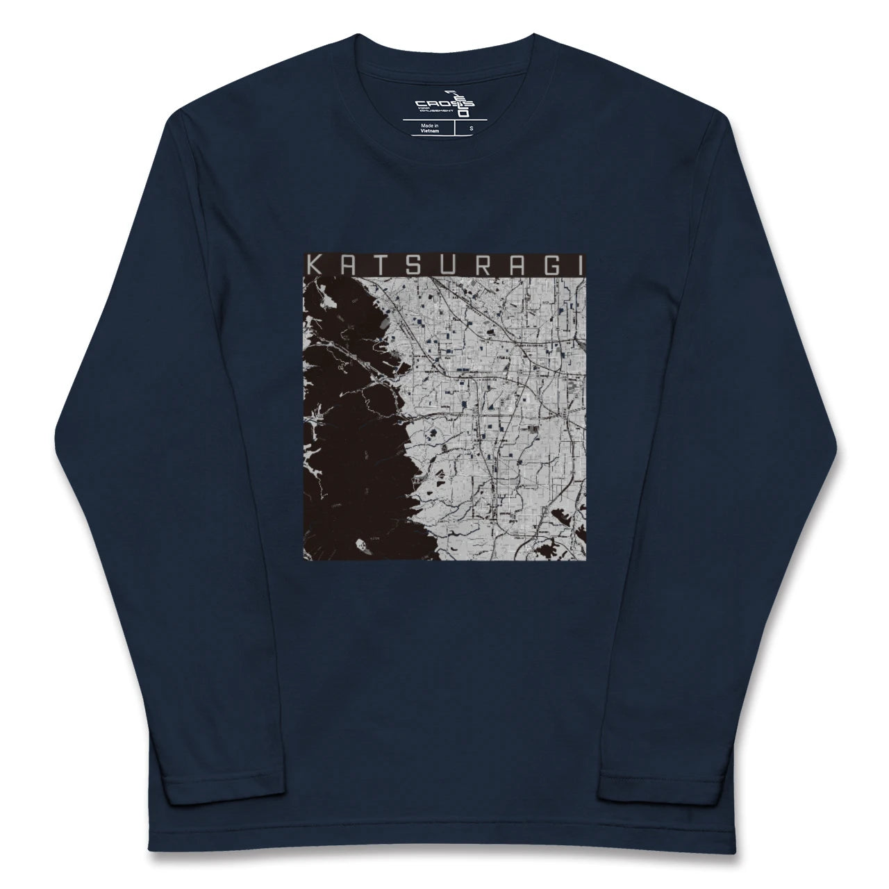 【葛城(奈良県)】地図柄ロングスリーブTシャツ
