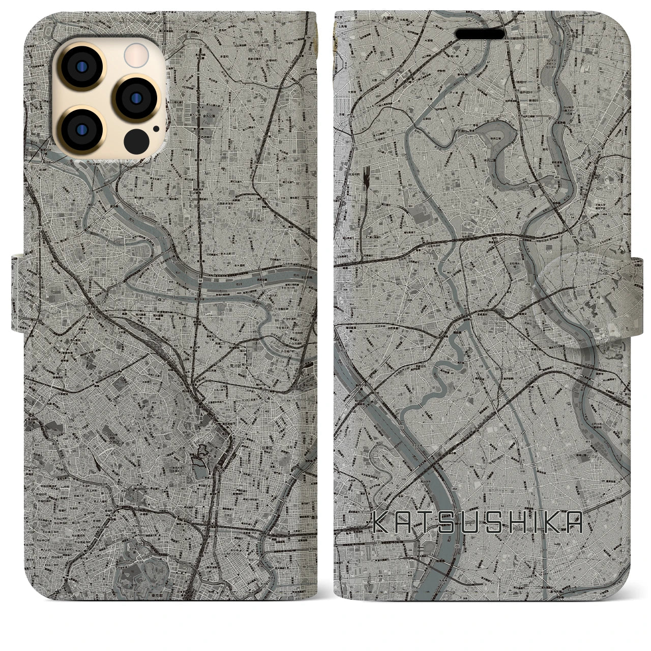 【葛飾(東京都)】地図柄iPhoneケース(手帳タイプ)