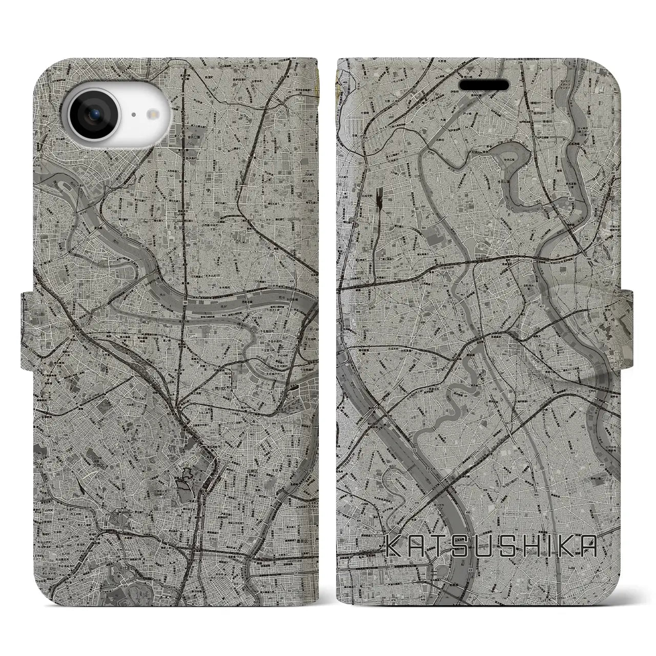 【葛飾(東京都)】地図柄iPhoneケース(手帳タイプ)