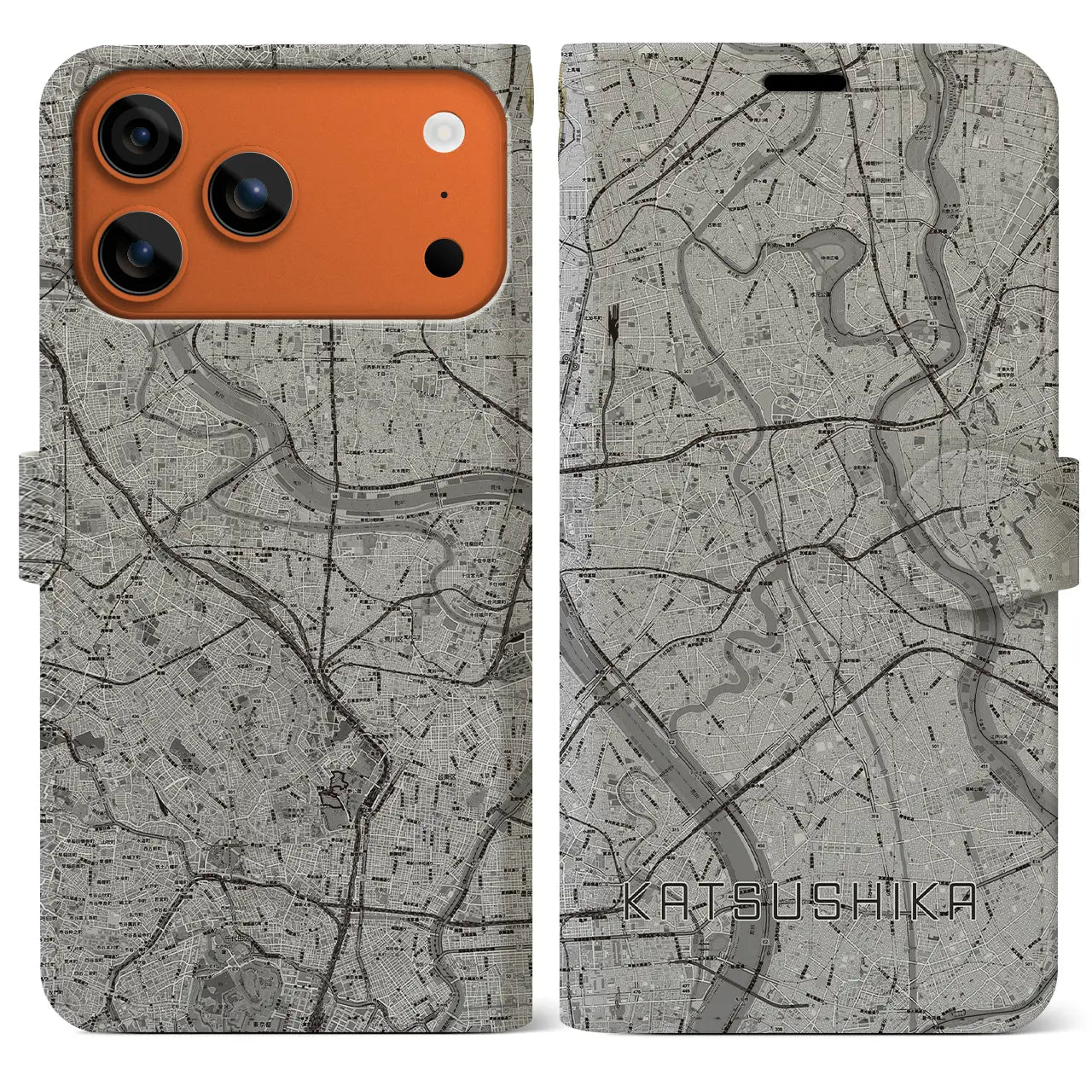 【葛飾(東京都)】地図柄iPhoneケース(手帳タイプ)