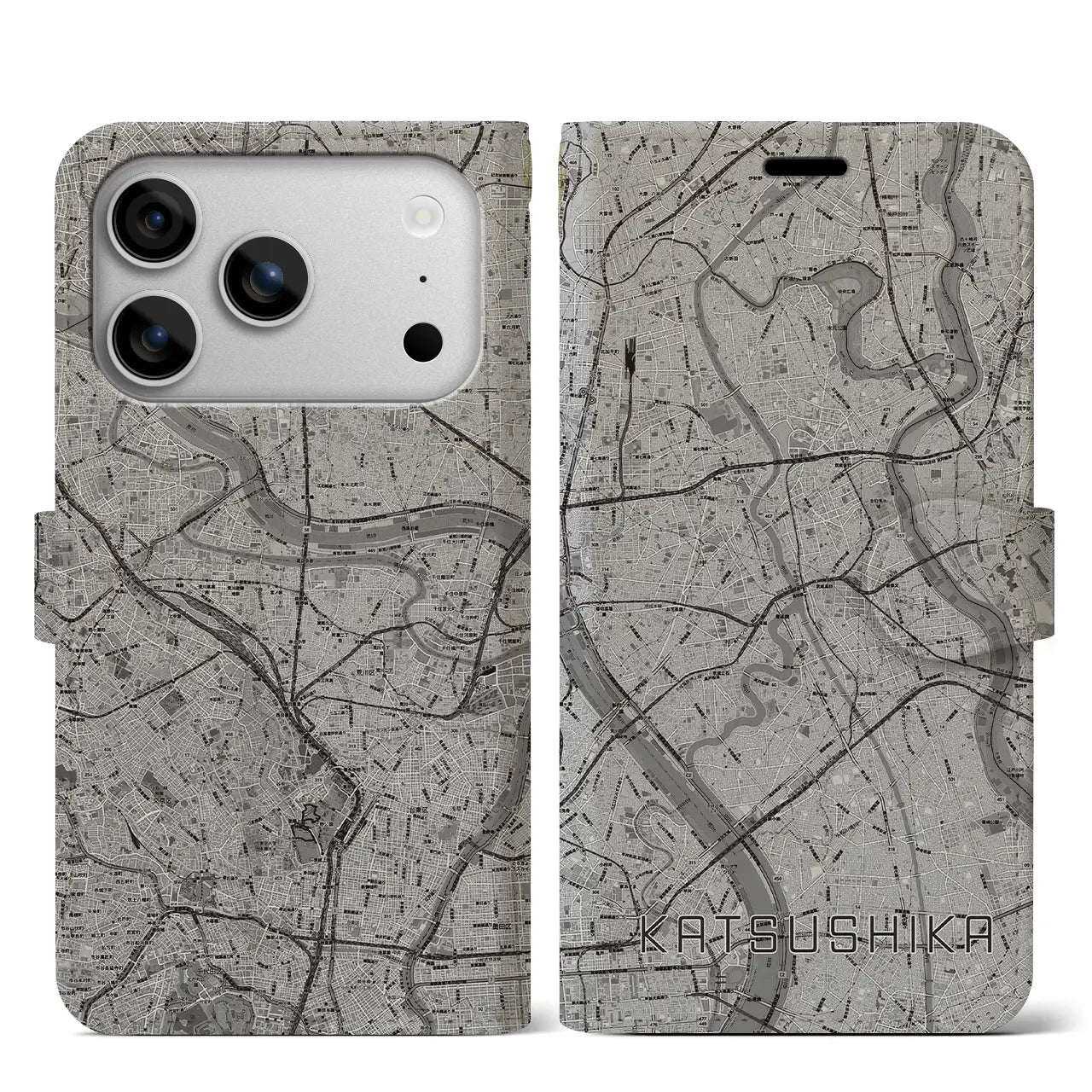 【葛飾(東京都)】地図柄iPhoneケース(手帳タイプ)