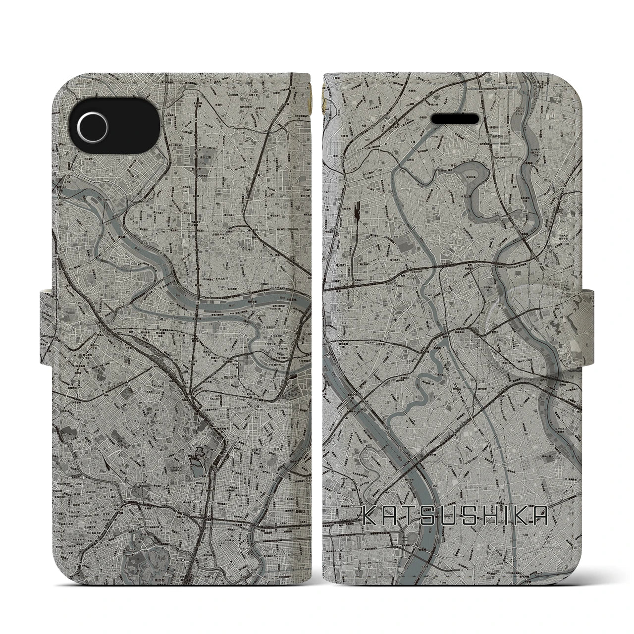 【葛飾(東京都)】地図柄iPhoneケース(手帳タイプ)