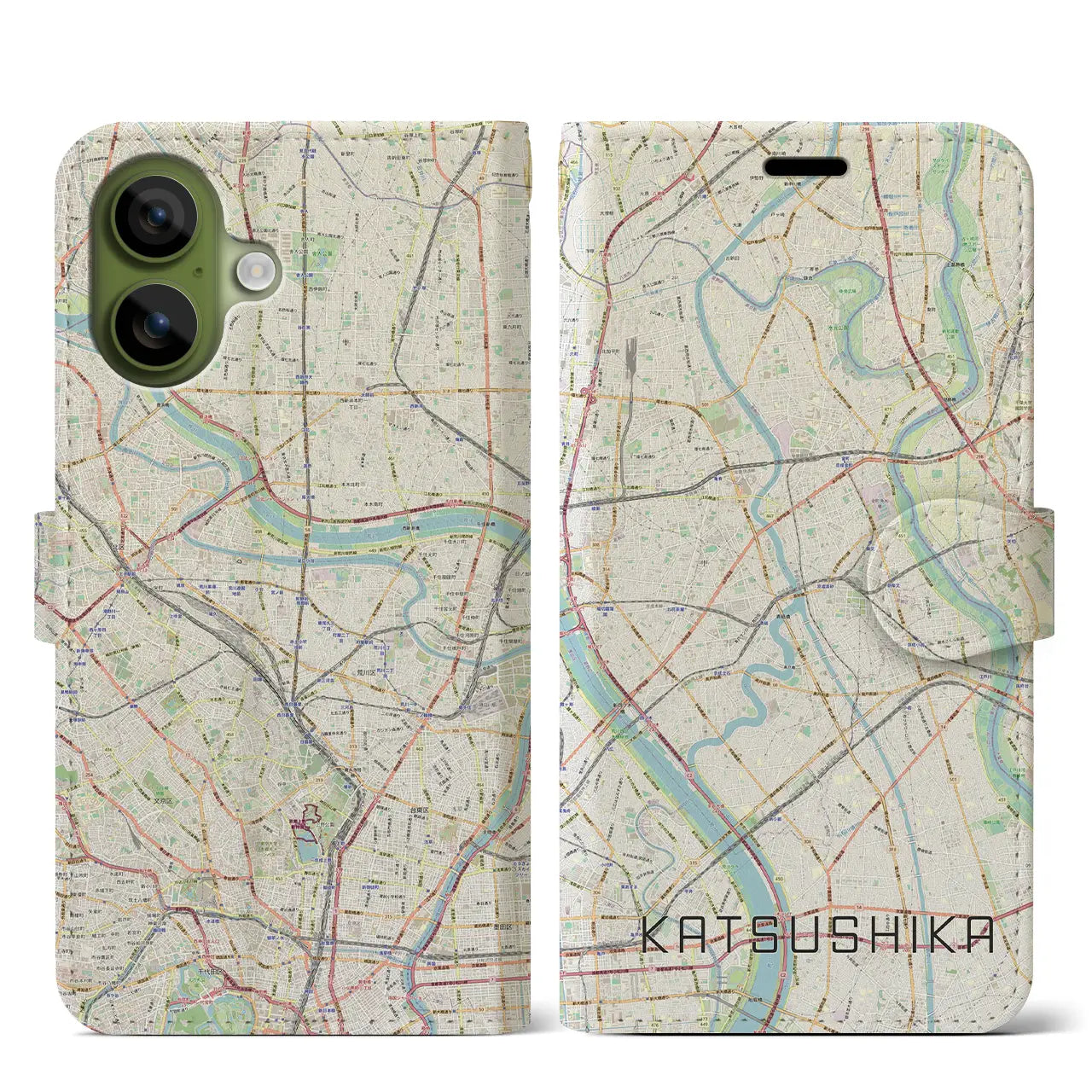 【葛飾(東京都)】地図柄iPhoneケース(手帳タイプ)