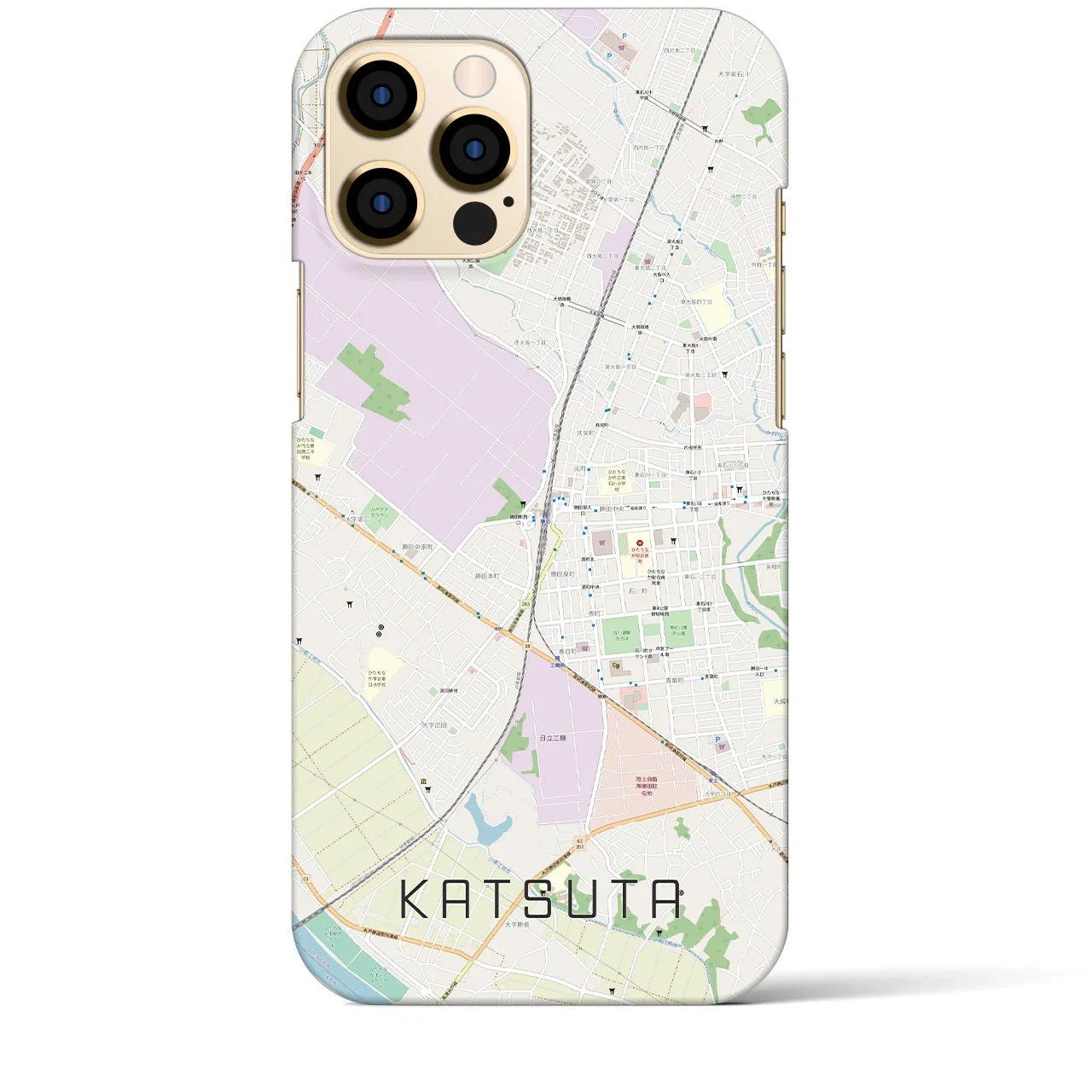 【勝田(茨城県)】地図柄iPhoneケース(バックカバータイプ)