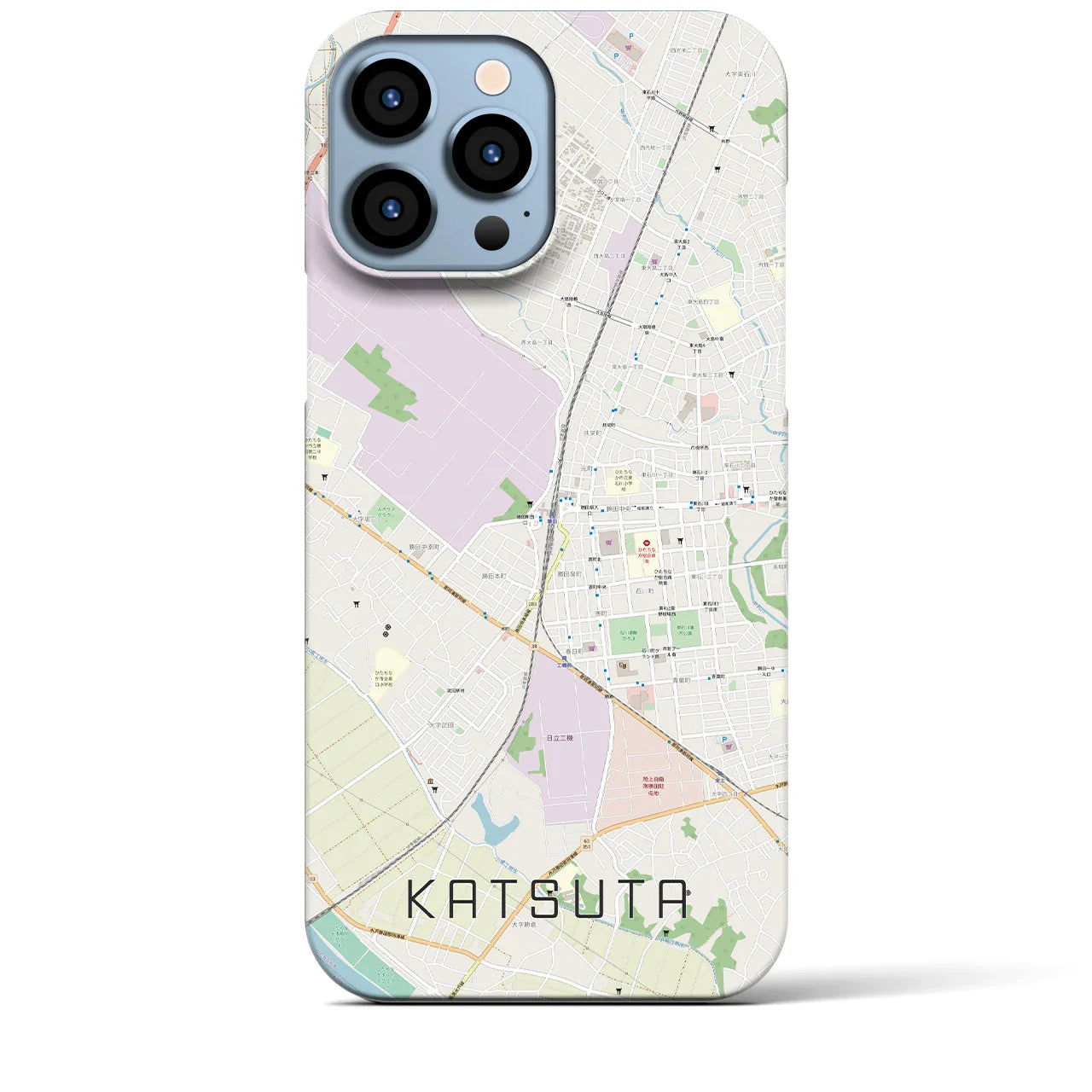 【勝田(茨城県)】地図柄iPhoneケース(バックカバータイプ)