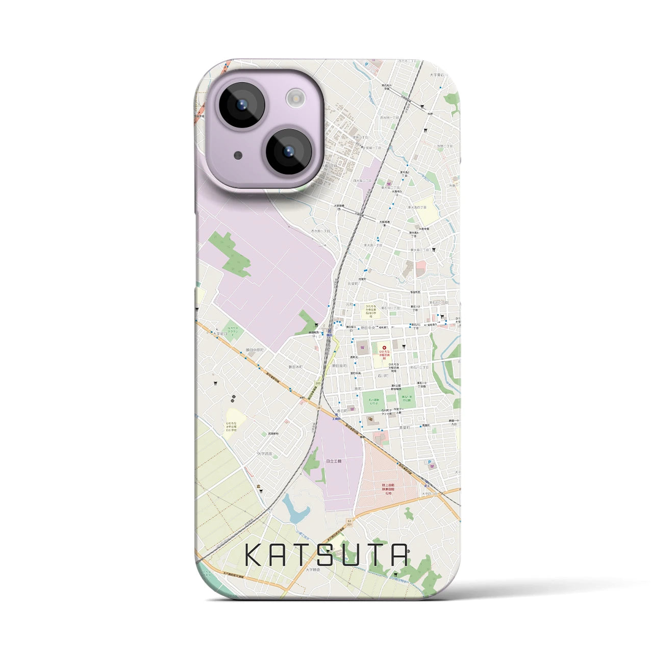 【勝田(茨城県)】地図柄iPhoneケース(バックカバータイプ)