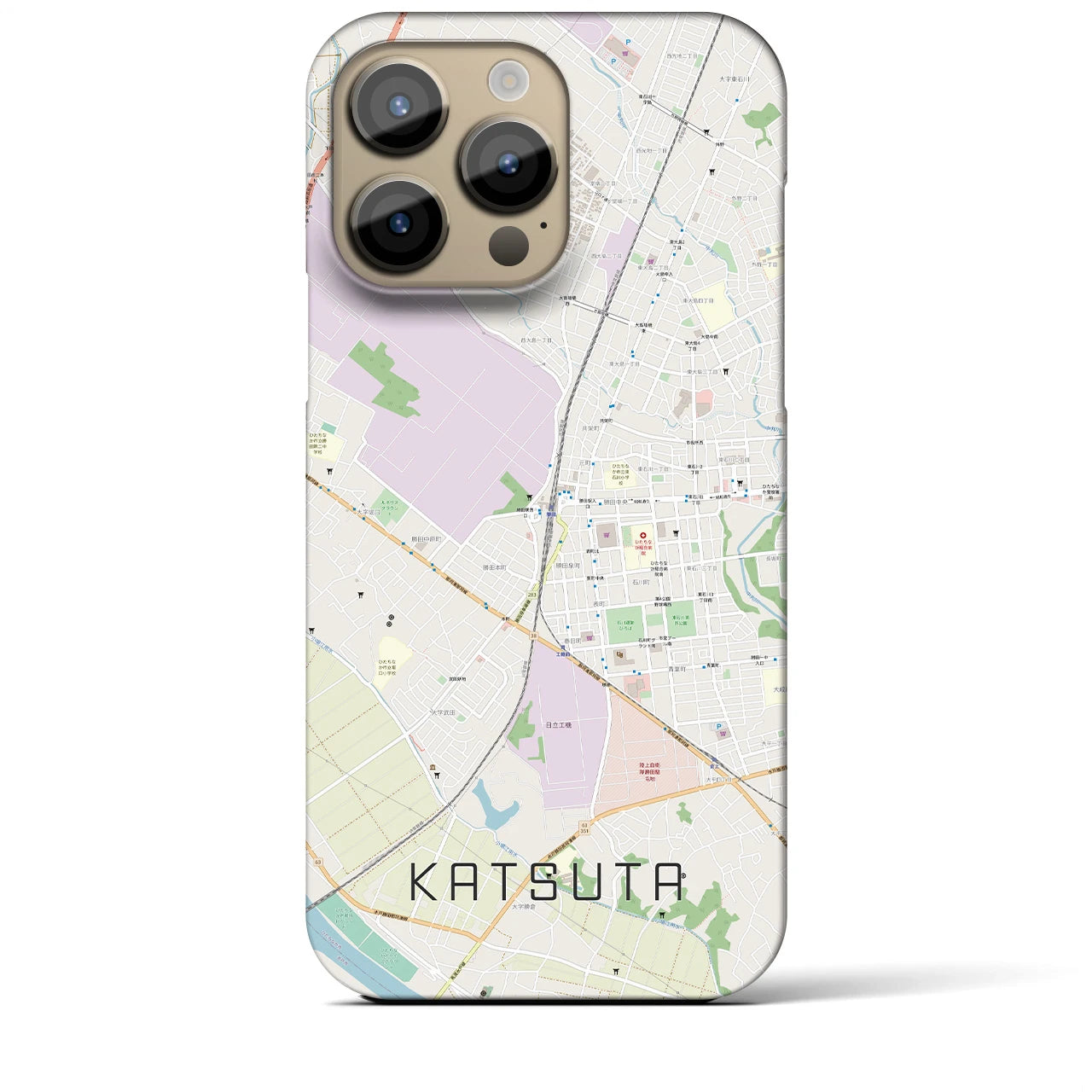 【勝田(茨城県)】地図柄iPhoneケース(バックカバータイプ)