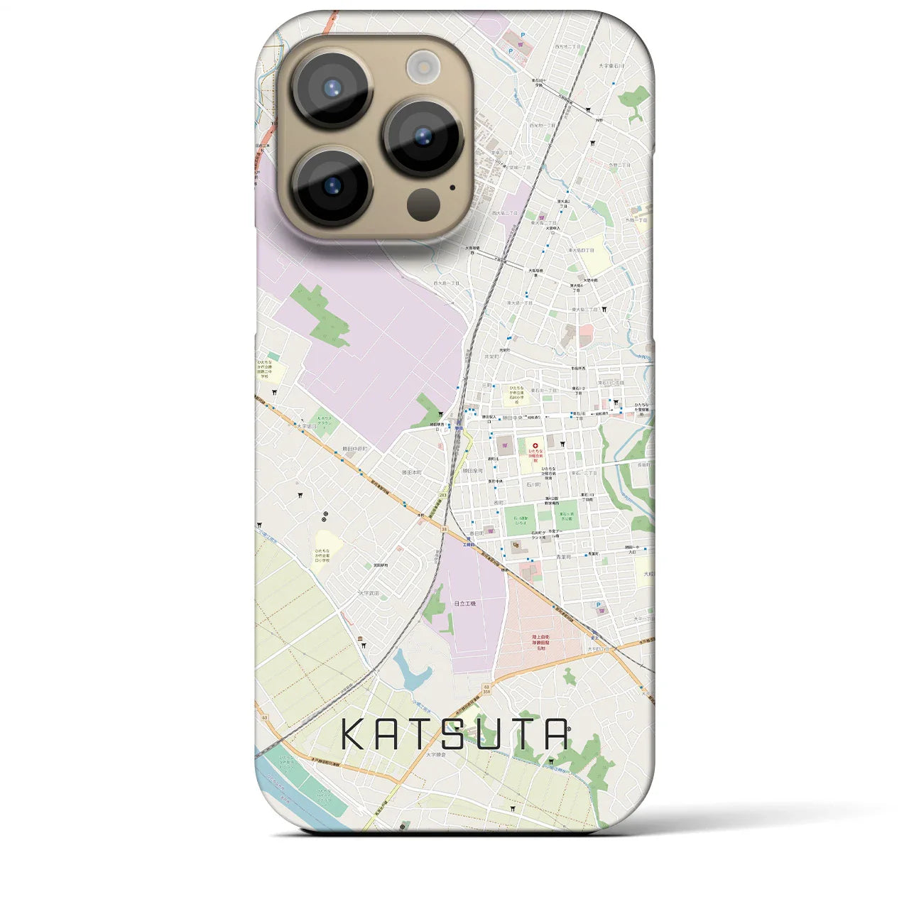 【勝田(茨城県)】地図柄iPhoneケース(バックカバータイプ)