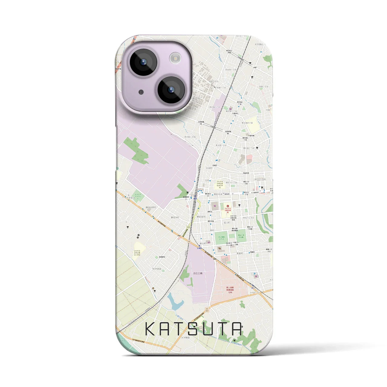 【勝田(茨城県)】地図柄iPhoneケース(バックカバータイプ)