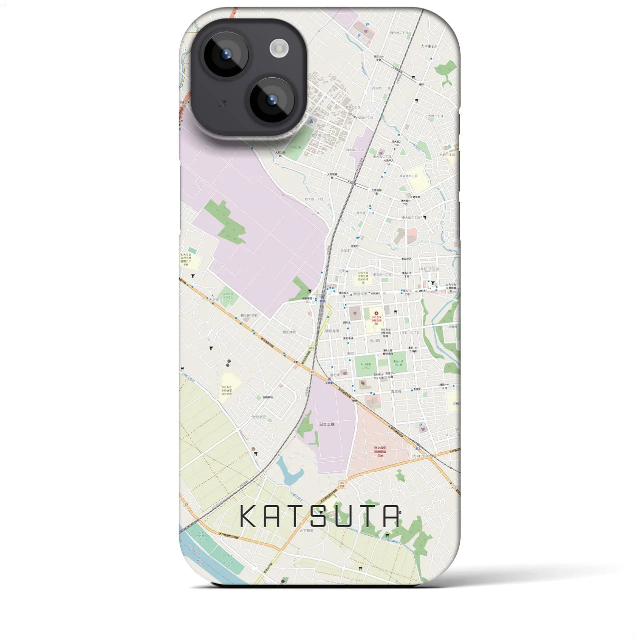 【勝田(茨城県)】地図柄iPhoneケース(バックカバータイプ)