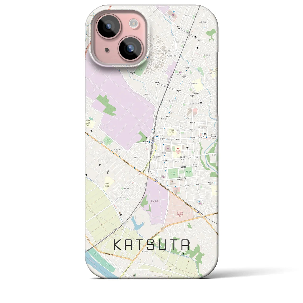 【勝田(茨城県)】地図柄iPhoneケース(バックカバータイプ)