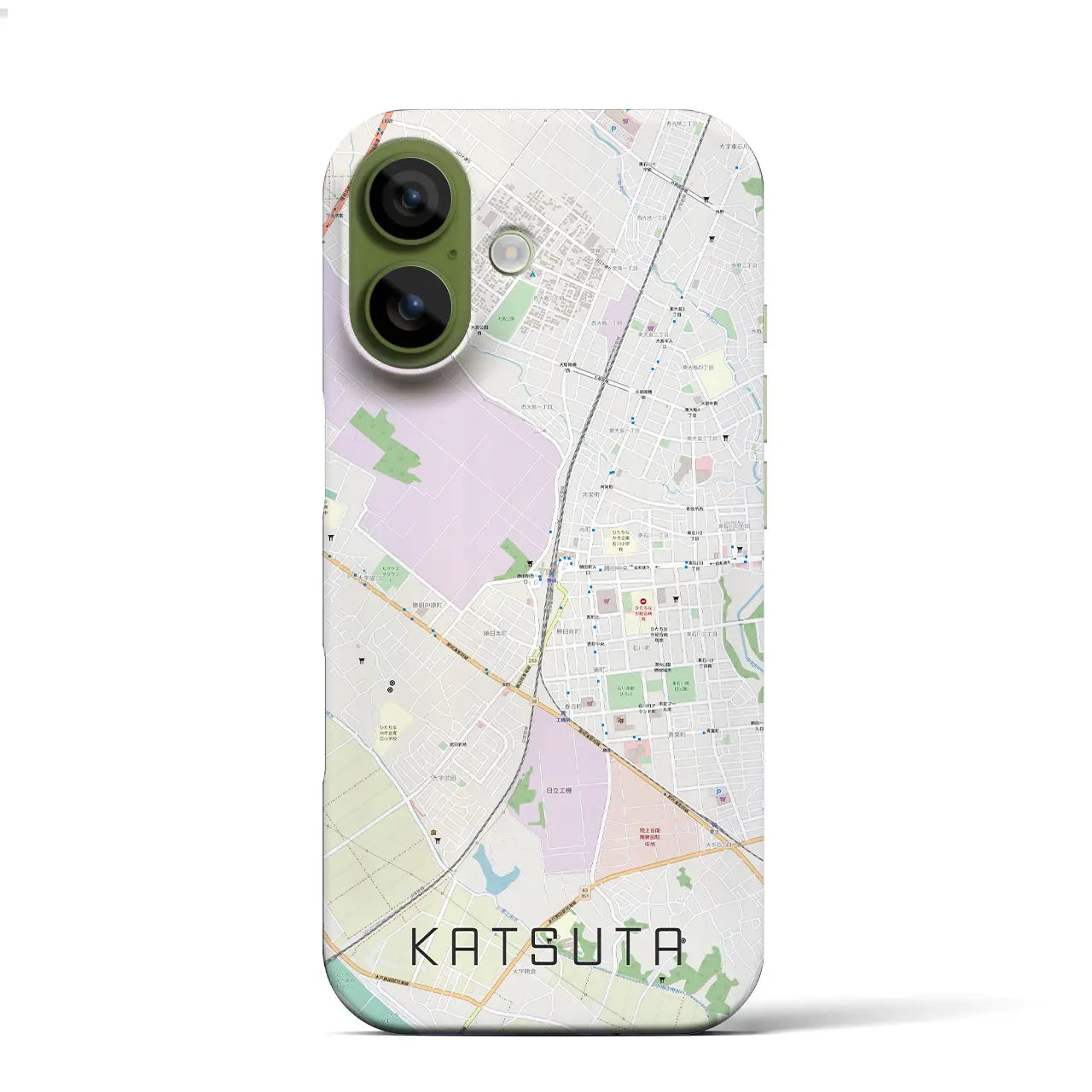【勝田(茨城県)】地図柄iPhoneケース(バックカバータイプ)ブラック・iPhone 17 Pro Max 用