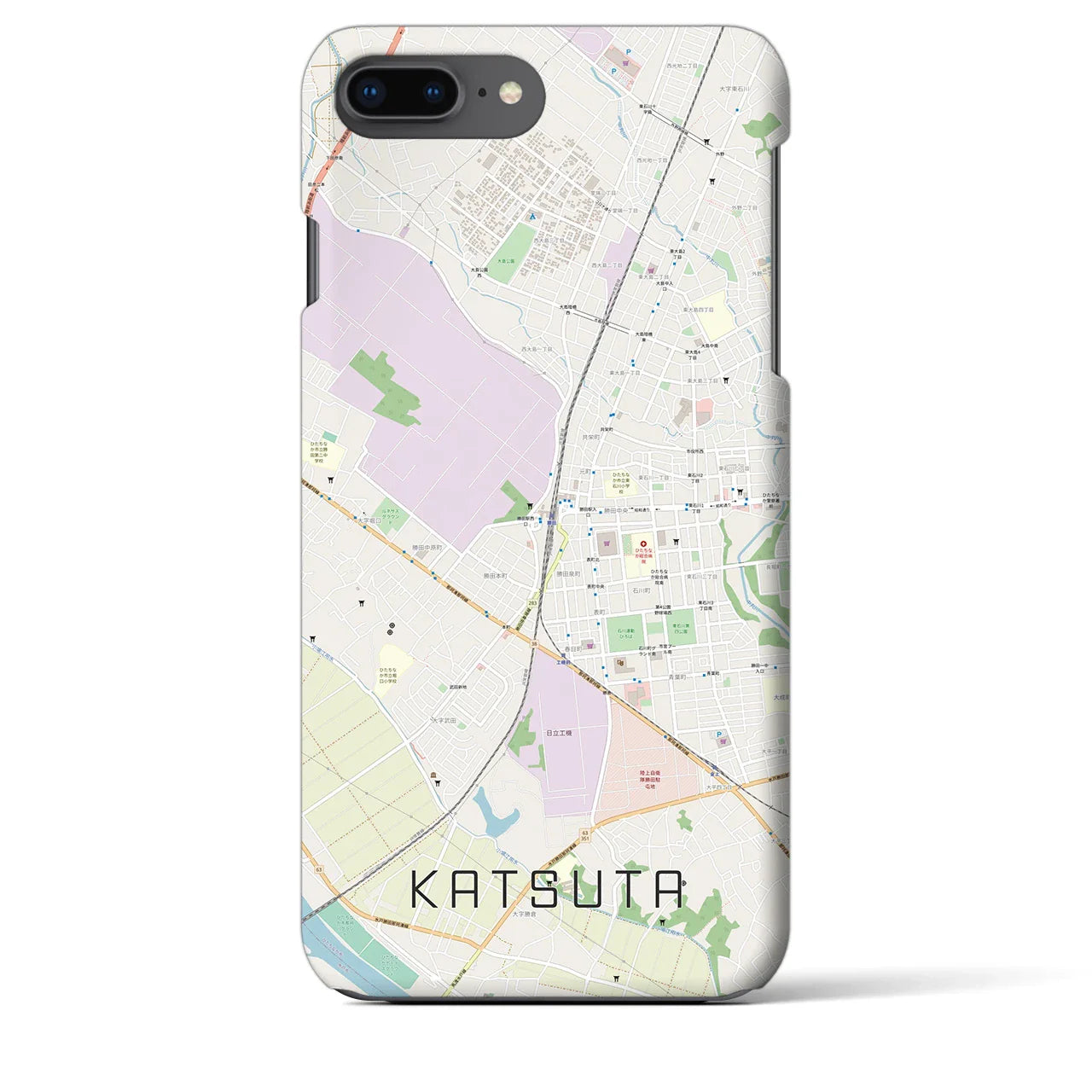【勝田(茨城県)】地図柄iPhoneケース(バックカバータイプ)