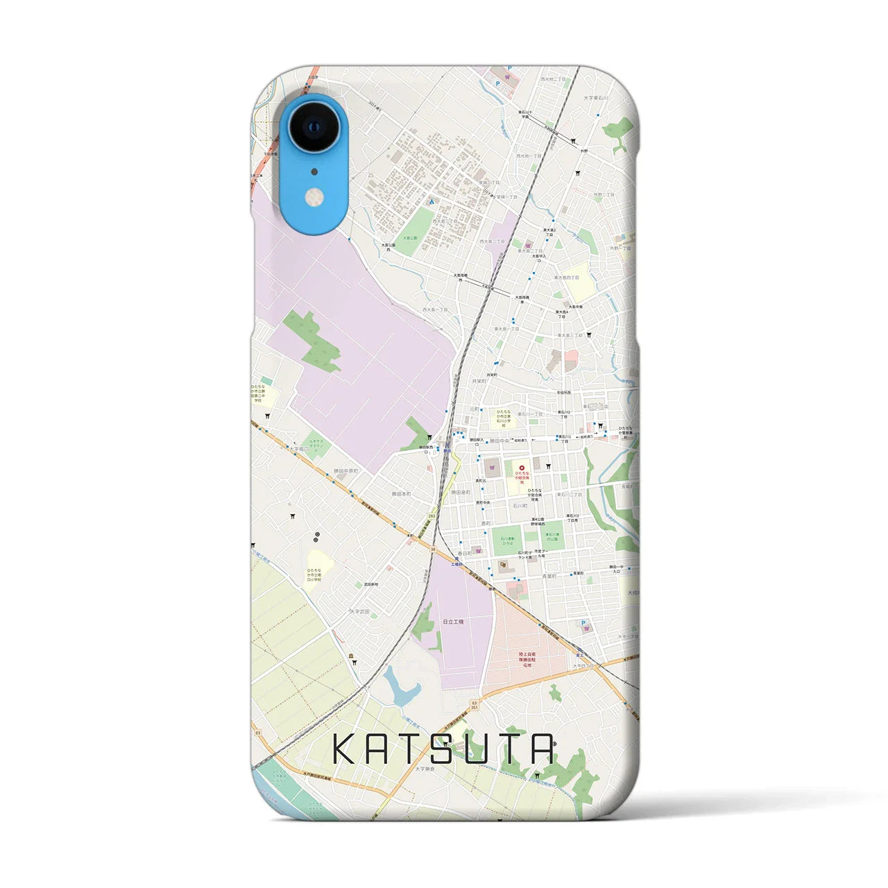 【勝田(茨城県)】地図柄iPhoneケース(バックカバータイプ)
