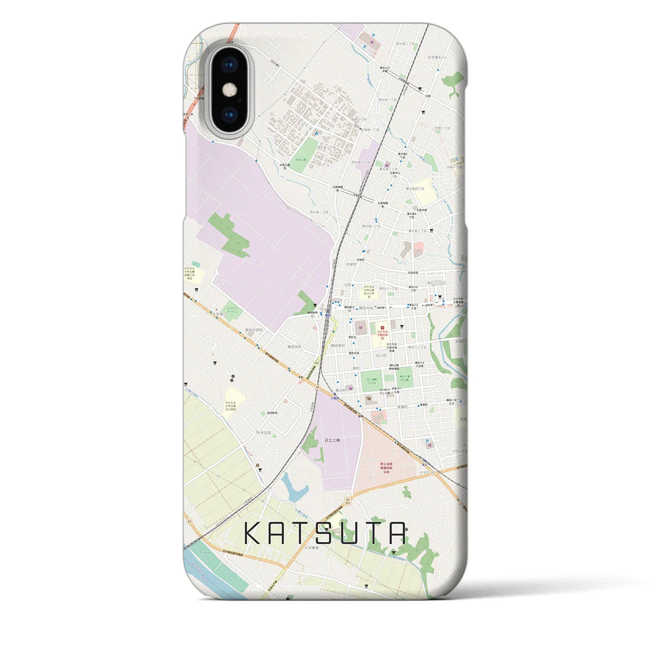【勝田(茨城県)】地図柄iPhoneケース(バックカバータイプ)