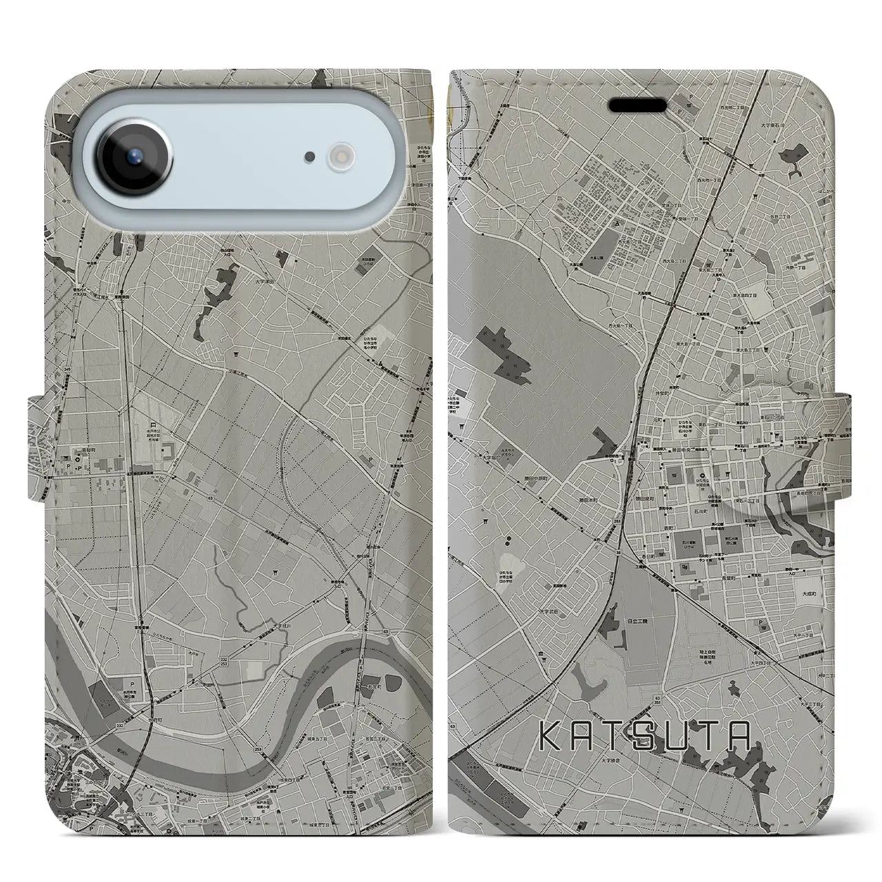 【勝田(茨城県)】地図柄iPhoneケース(手帳タイプ)