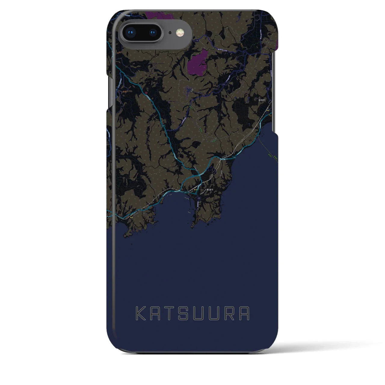 【勝浦(千葉県)】地図柄iPhoneケース(バックカバータイプ)