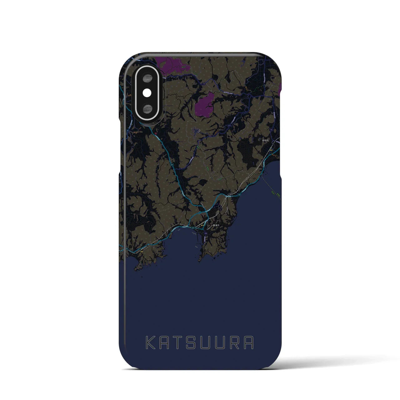 【勝浦(千葉県)】地図柄iPhoneケース(バックカバータイプ)