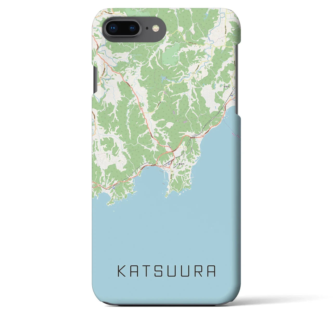 【勝浦(千葉県)】地図柄iPhoneケース(バックカバータイプ)