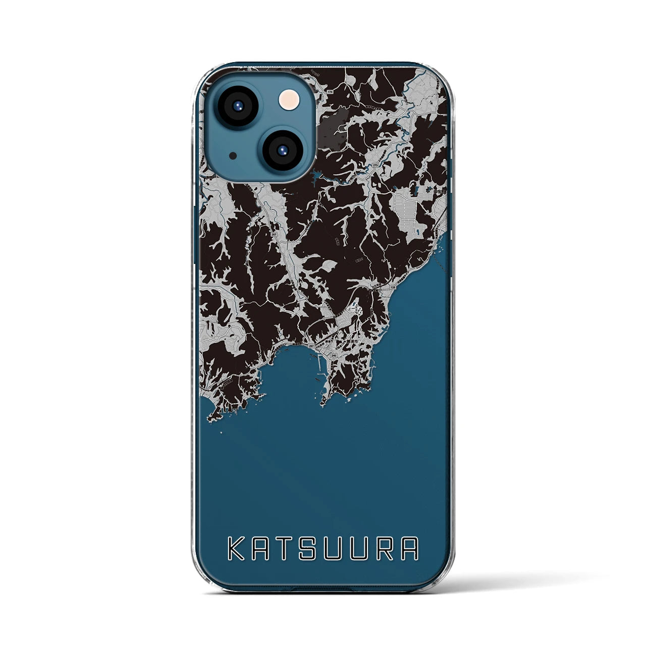 【勝浦(千葉県)】地図柄iPhoneケース(クリアタイプ)