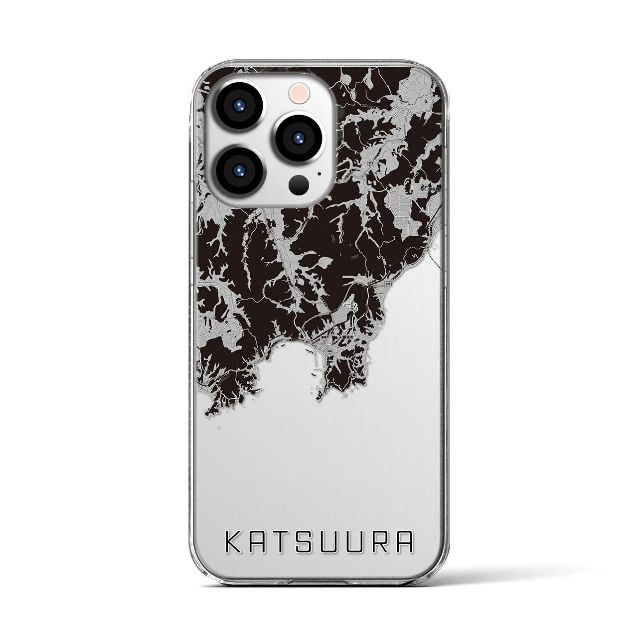 【勝浦(千葉県)】地図柄iPhoneケース(クリアタイプ)