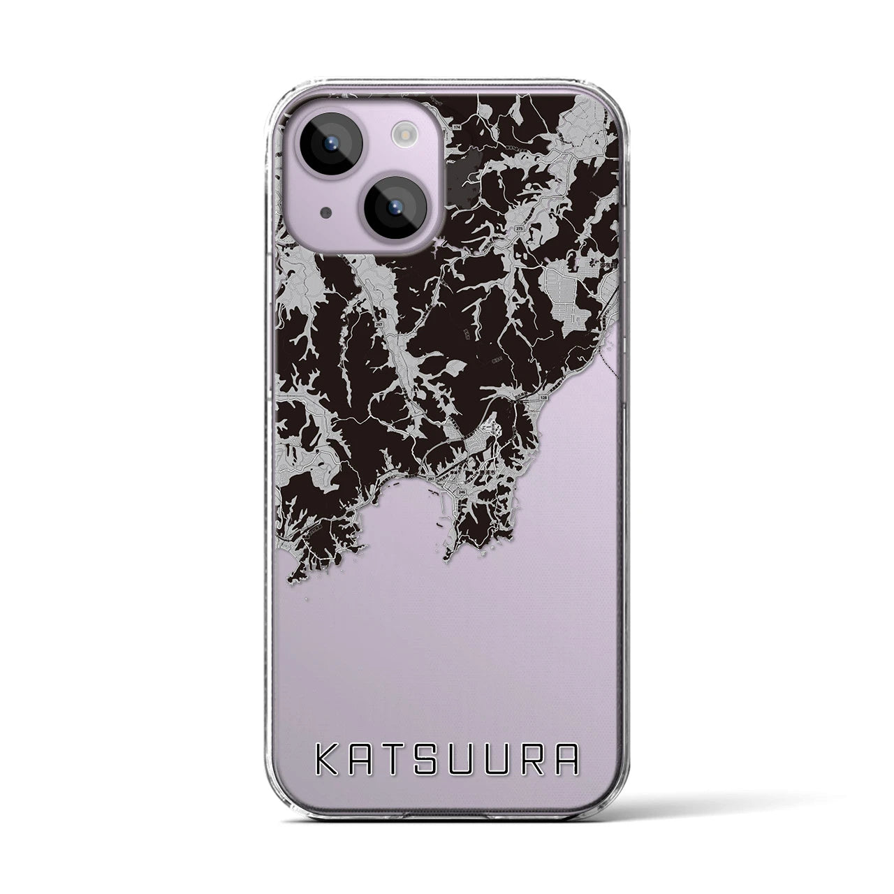 【勝浦(千葉県)】地図柄iPhoneケース(クリアタイプ)