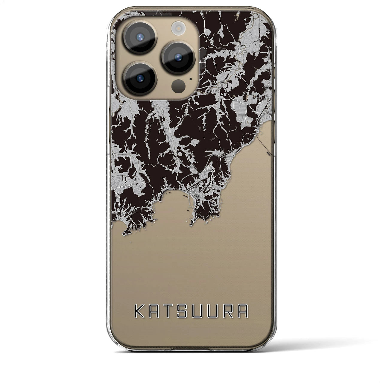 【勝浦(千葉県)】地図柄iPhoneケース(クリアタイプ)