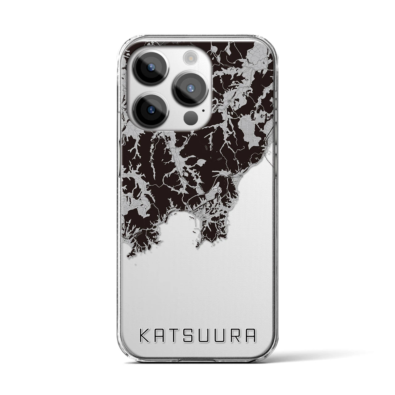 【勝浦(千葉県)】地図柄iPhoneケース(クリアタイプ)