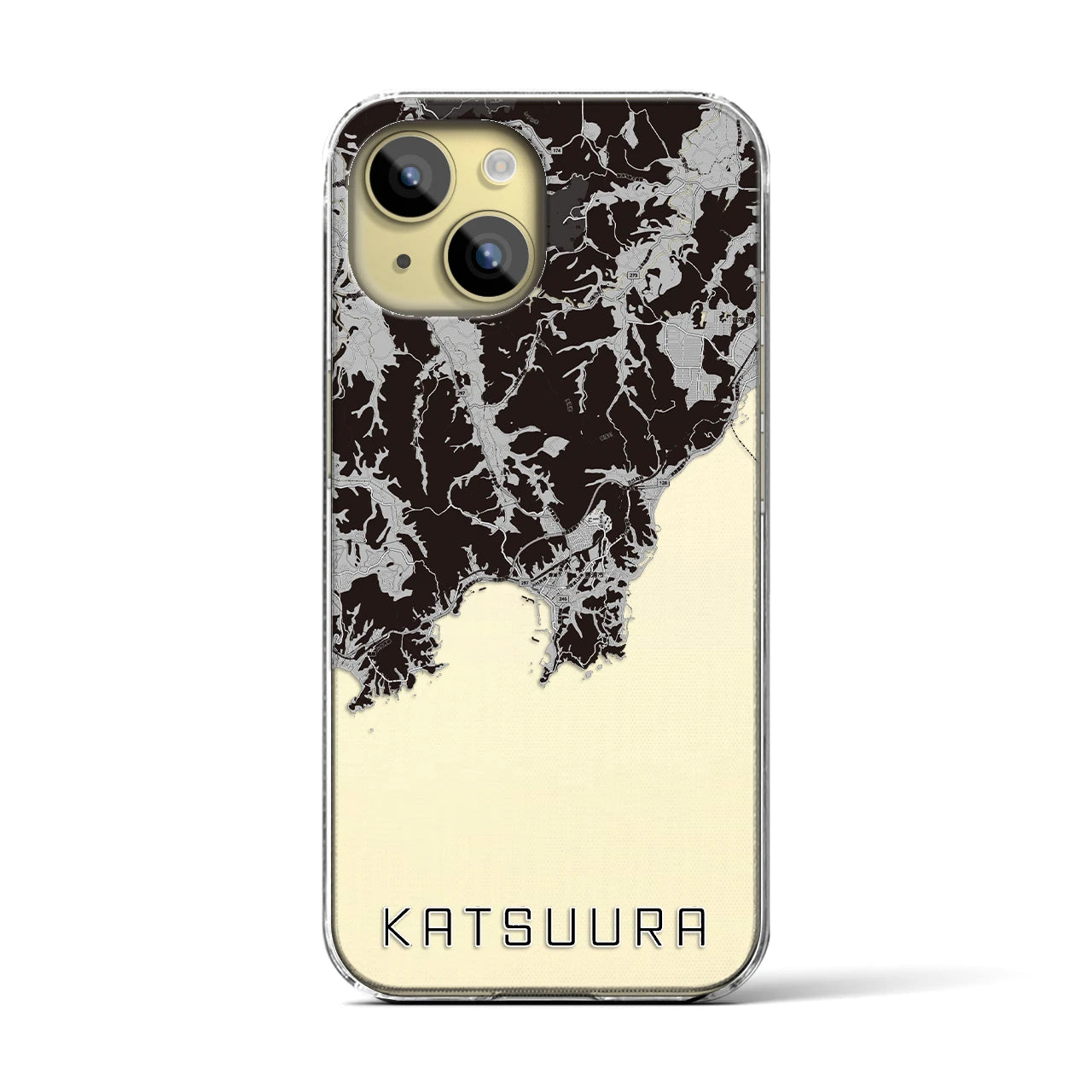 【勝浦(千葉県)】地図柄iPhoneケース(クリアタイプ)