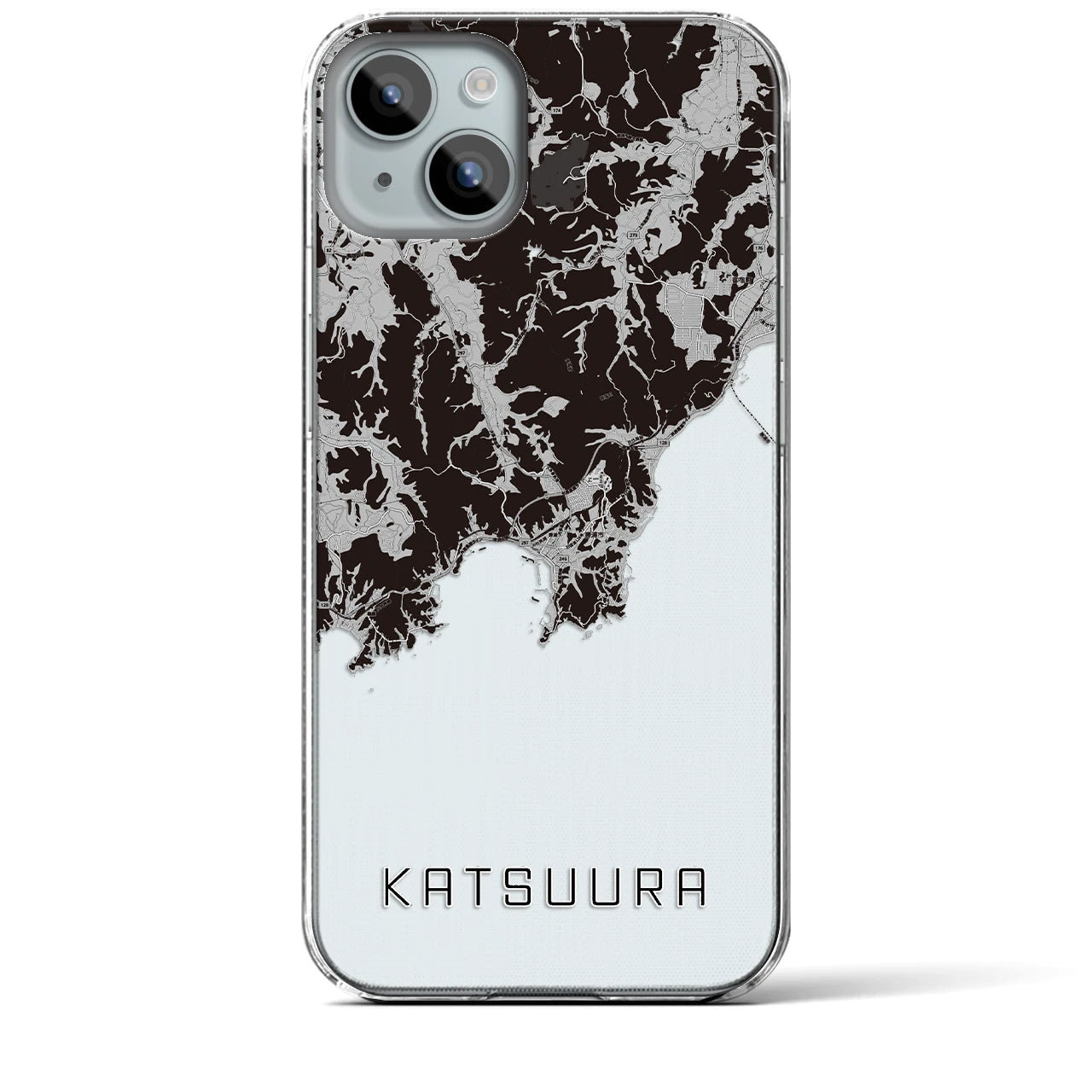 【勝浦(千葉県)】地図柄iPhoneケース(クリアタイプ)