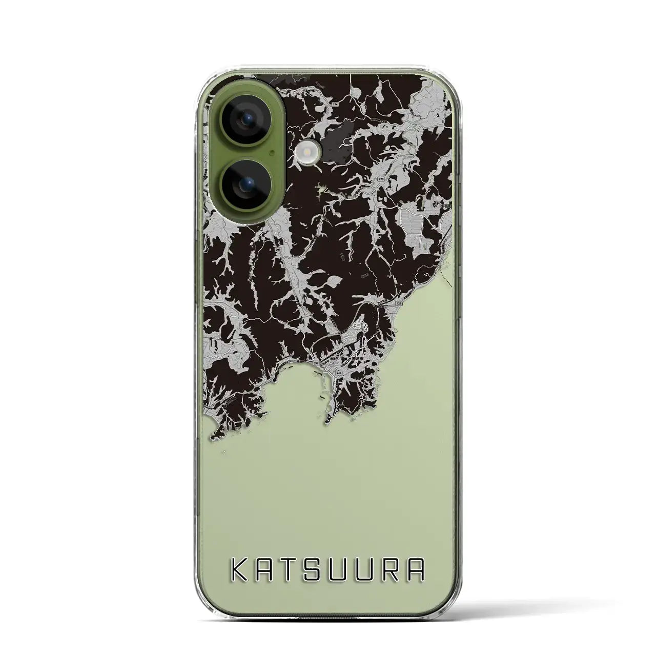 【勝浦(千葉県)】地図柄iPhoneケース(クリアタイプ)モノトーン・iPhone 17 Pro Max 用