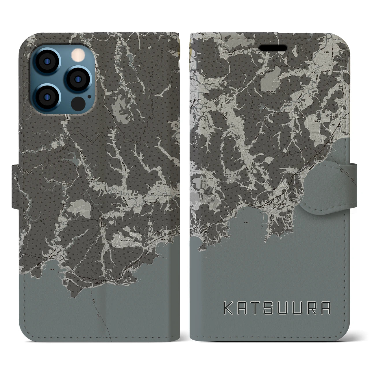 【勝浦(千葉県)】地図柄iPhoneケース(手帳タイプ)