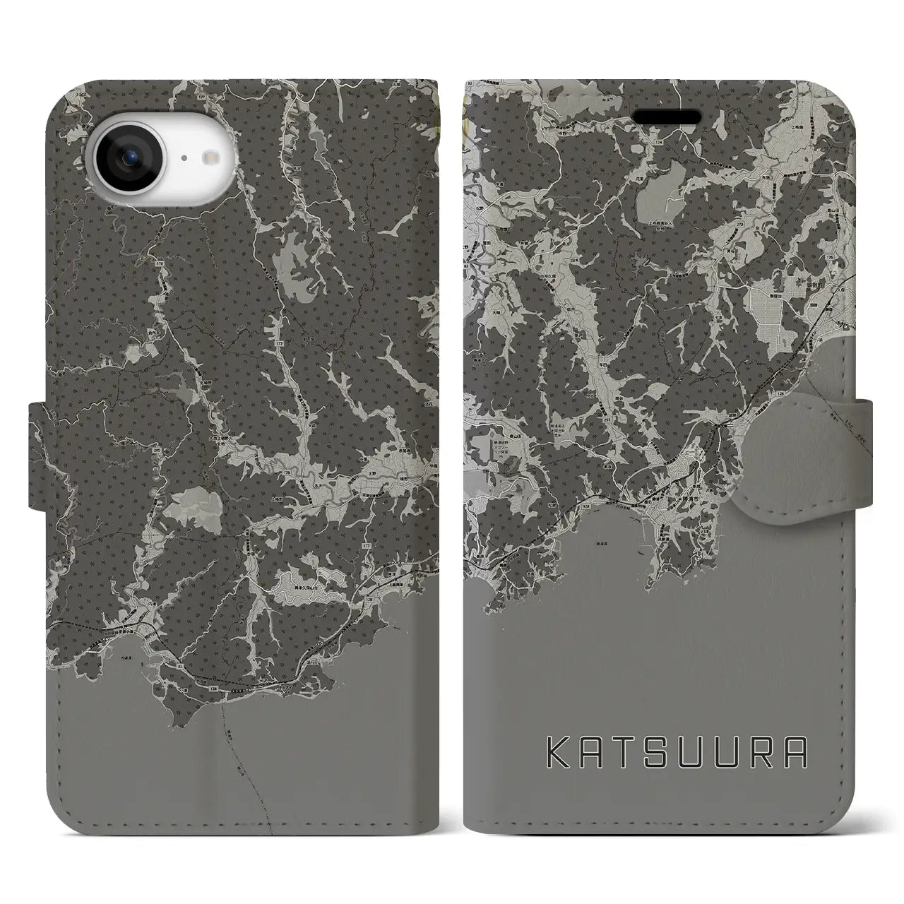 【勝浦(千葉県)】地図柄iPhoneケース(手帳タイプ)