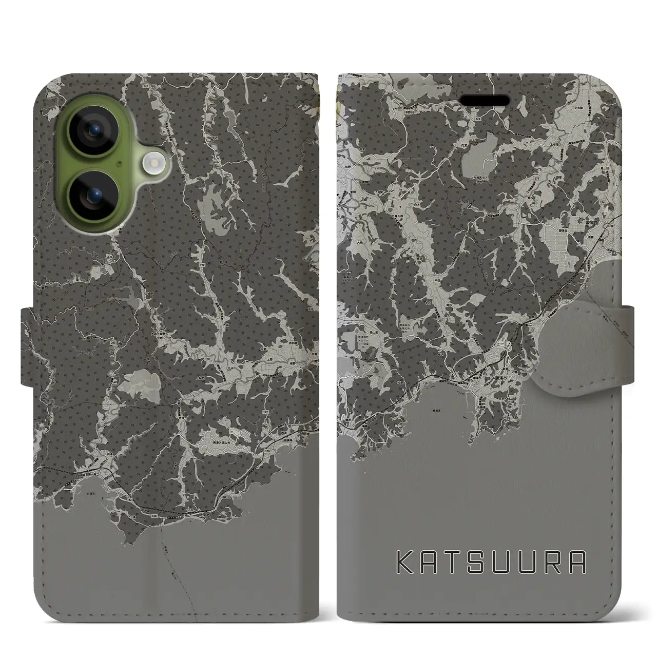 【勝浦(千葉県)】地図柄iPhoneケース(手帳タイプ)